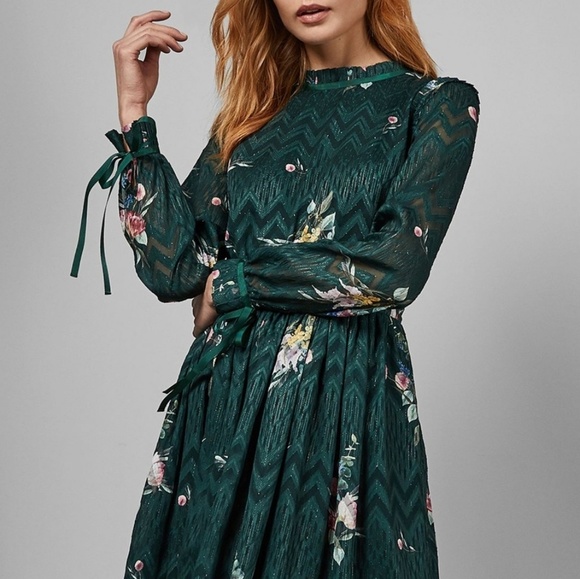 🔥LAST 1🔥NWT TED BAKER ELEGANT MIDI DRESS - Picture 3 of 9